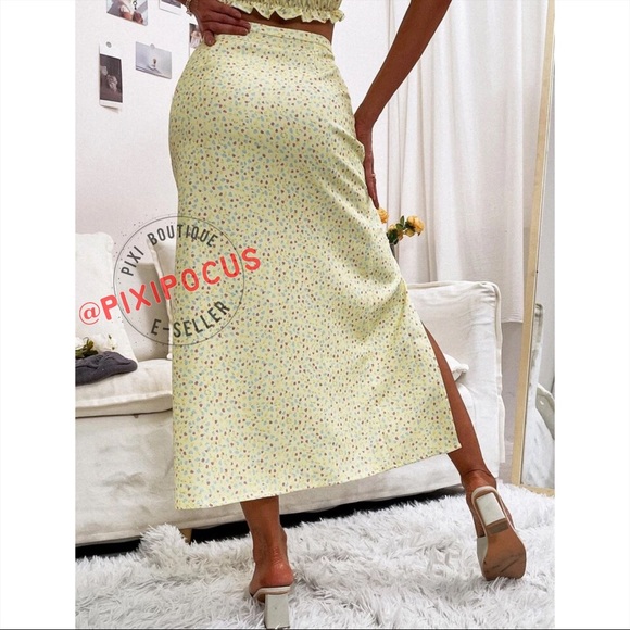 ZARA 2 PIECE SKIRT SET CO-ORD YELLOW PRINT NWT - Picture 7 of 12